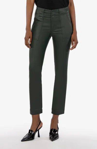 Shop Kut From The Kloth Reese Coated Ankle Straight Jeans In Forest In Green