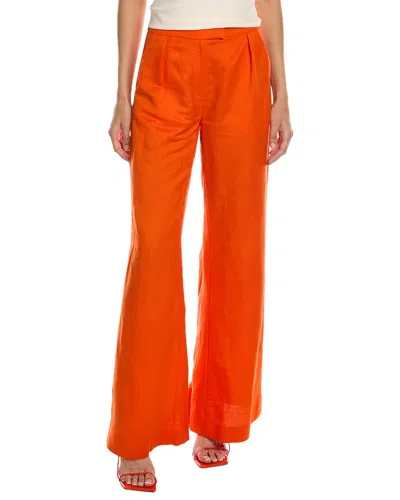 Shop Nicholas Carly Linen-blend Pant In Orange