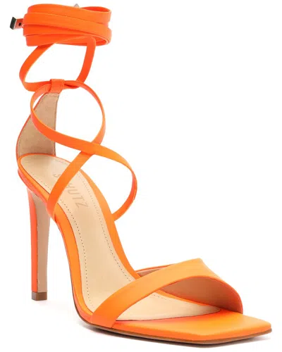 Shop Schutz Bryce Leather-trim Sandal In Orange