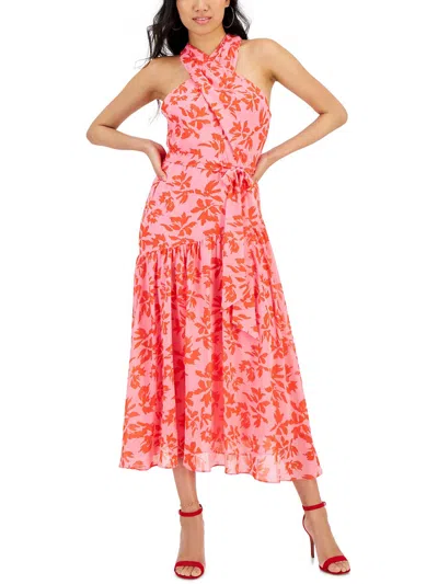 Shop Taylor Printed Knit Casual Dress In Pink