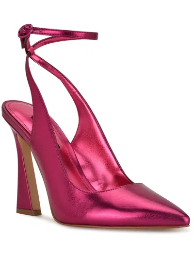 Shop Nine West Tabita 3 Womens Metallic Evening Ankle Strap In Pink
