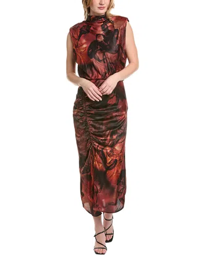 Shop Allsaints Isa Silk-blend Maxi Dress In Multi