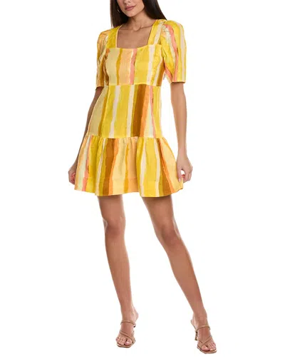 Shop Marie Oliver Temma Linen Mini Dress In Orange