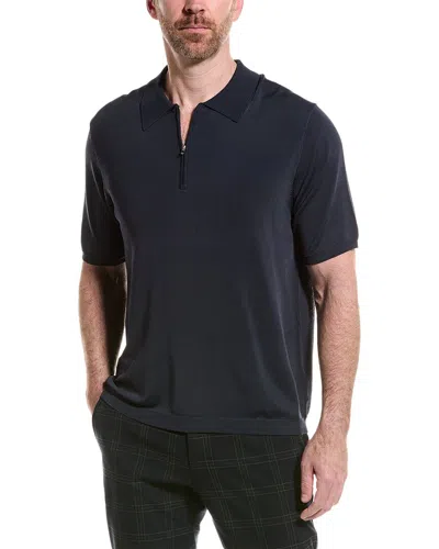 Shop Elie Tahari Half-zip Polo Shirt In Blue