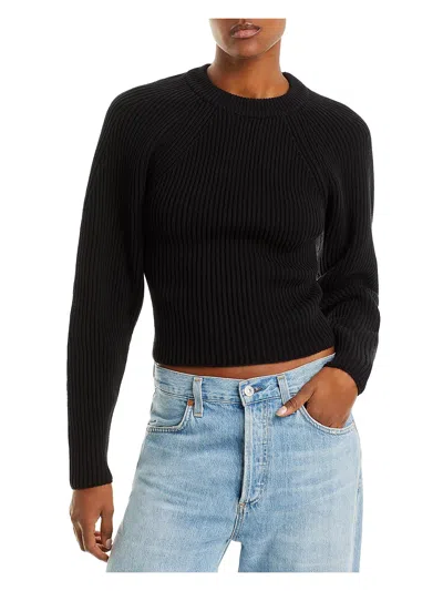 Shop Lvir Womens Cotton Crewneck Pullover Sweater In Black