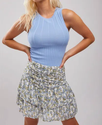 Shop Minkpink Juniper Mini Skirt In Blue Floral