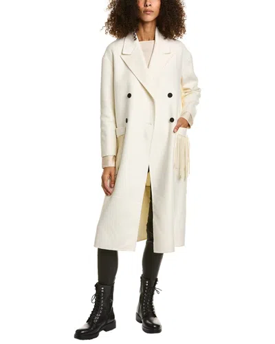 Shop Allsaints Freya Wool-blend Coat In Beige