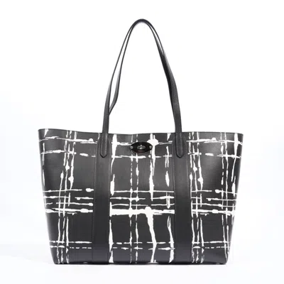 Shop Mulberry Bayswater Printed Tote /leather In Black
