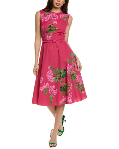 Shop Oscar De La Renta Degrade Geranium Poplin A-line Dress In Pink