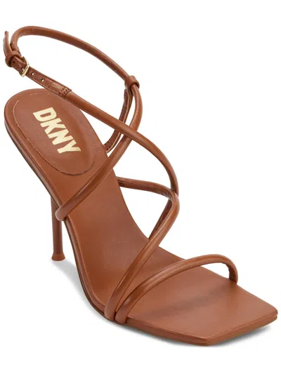 Shop Dkny Reia Slingback Sandal Womens Leather Dressy Heels In Brown