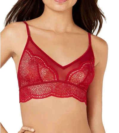 Calvin Klein Crackled Lace Triangle Bralette In Ember Blaze In Multi