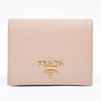 Shop Prada Small Wallet Powder Saffiano Leather In Pink