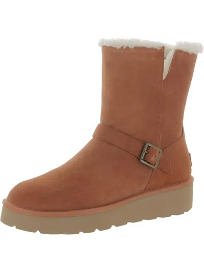 Shop Koolaburra Kelissa Short Womens Suede Faux Fur Lined Winter & Snow Boots In Brown