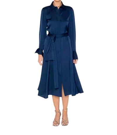 Shop Nouvelle Silk95five Le Marais Dress In Navy In Blue