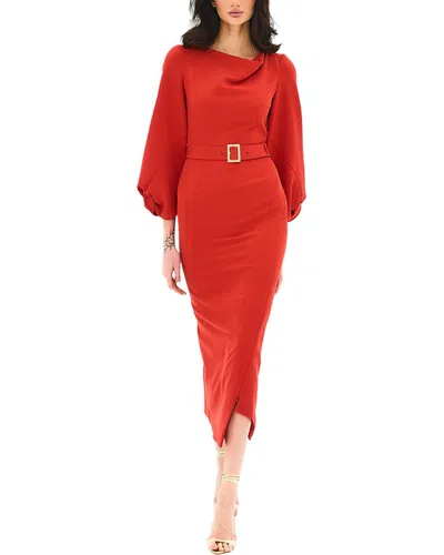Shop Bgl Midi Dress In Red
