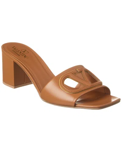 Valentino Vlogo 60 Leather Sandal In Brown