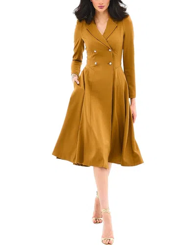 Shop Bgl Wool-blend Midi Dress In Yellow