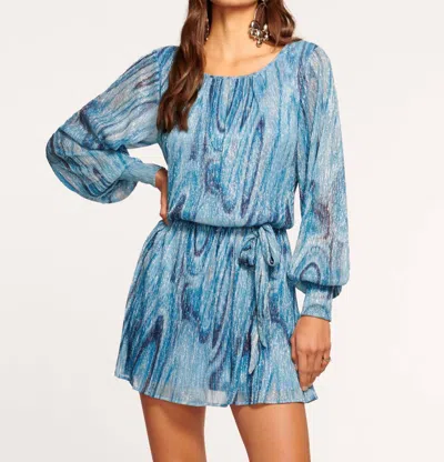 Shop Ramy Brook Emberly Dress In Calypso Blue Lurex Swirl