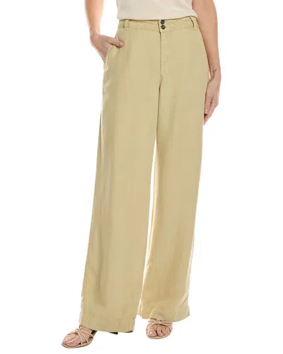 Shop Bella Dahl Clean Hem High Waist Linen-blend Pant In Yellow