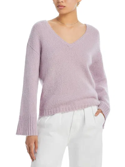 Shop By Malene Birger Cimone Womens Ribbed Trim Kimono Sleeve V-neck Sweater In Purple