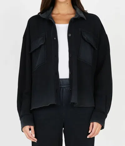 Shop Cotton Citizen Brooklyn Buttondown Shirt Jacket In Vintage Black