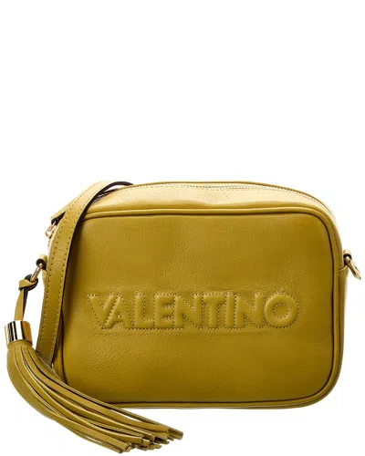 Shop Valentino By Mario Valentino Mia Embossed Leather Crossbody In Yellow