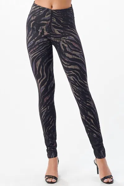 Shop M.rena Women's Zebra And Marble Hybrid Print Leggings In Black