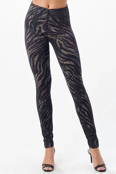 M.rena Women's Zebra And Marble Hybrid Print Leggings In Black In Black