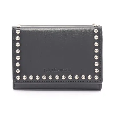 Shop J & M Davidson Folded Wallet With Studs Trifold Wallet Leather Studs In Black