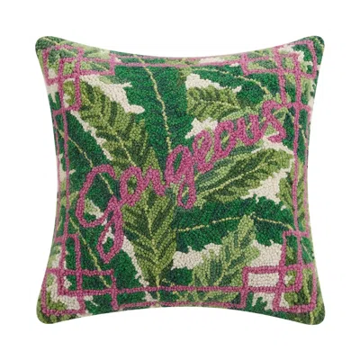 Shop Peking Handicraft 'gorgeous' Hook Pillow In Green