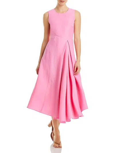 Shop Lafayette 148 Womens Drapey Long Maxi Dress In Pink