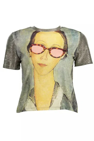 Shop Desigual Polyester Tops & Women's T-shirt In Green