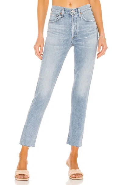 Shop Citizens Of Humanity Liya High Rise Straight Jean In Coastal In Blue