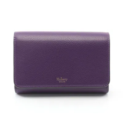 Shop Mulberry Bi-fold Wallet Leather Purple