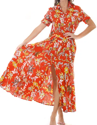 Shop Walker & Wade Princess Dress In Orange Floral In Multi