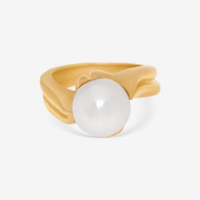Shop Assael Angela Cummings 18k Yellow Gold, South Sea Pearl Statement Ring Sz. 6 Acr0044 In Multi