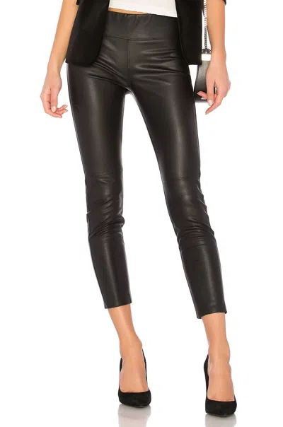 Shop David Lerner Gemma Mid Rise Vegan Leather Leggings In Black