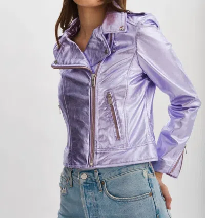 Shop Lamarque Donna Jacket In Lavender Metallic In Purple