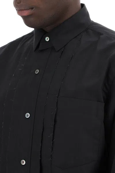 Shop Sacai Layered Poplin Effect Shirt With In Nero