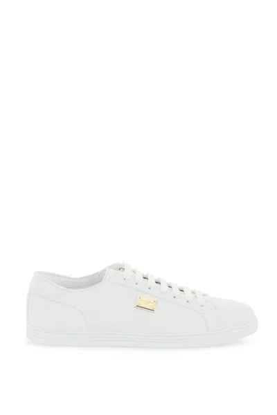 Shop Dolce & Gabbana Leather 'saint Tropez' Sneakers In Bianco