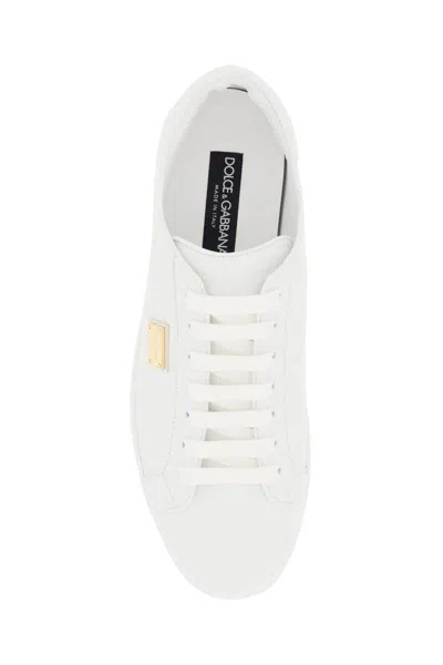 Shop Dolce & Gabbana Leather 'saint Tropez' Sneakers In Bianco