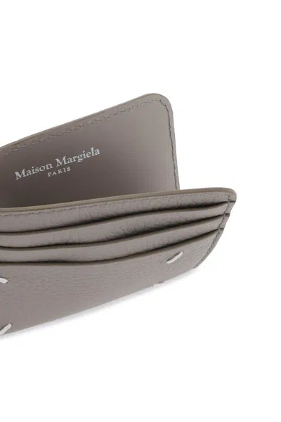 Shop Maison Margiela Leather Cardholder In Grigio