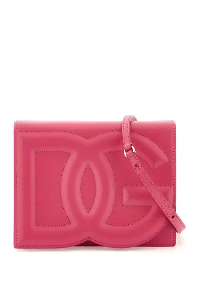 Shop Dolce & Gabbana Leather Crossbody Bag In Fuxia