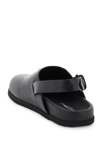 Shop Dolce & Gabbana Leather Clogs With Buckle In Nero