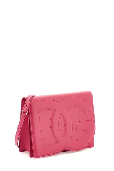 Shop Dolce & Gabbana Leather Crossbody Bag In Fuxia