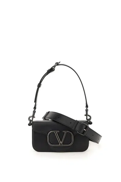 Shop Valentino Leather Locò Mini Bag In Nero
