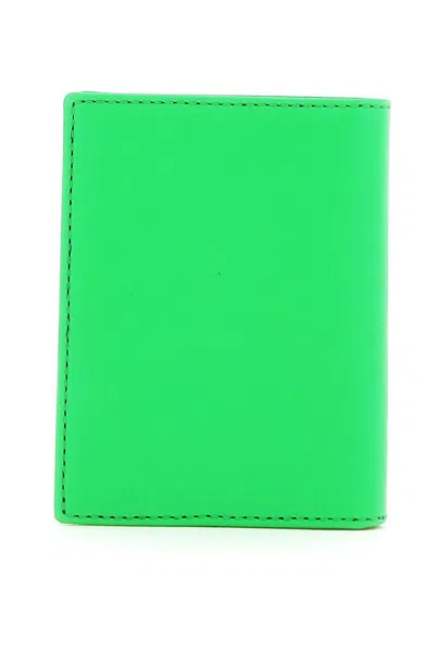 Shop Comme Des Garçons Leather Small Bi-fold Wallet In Verde
