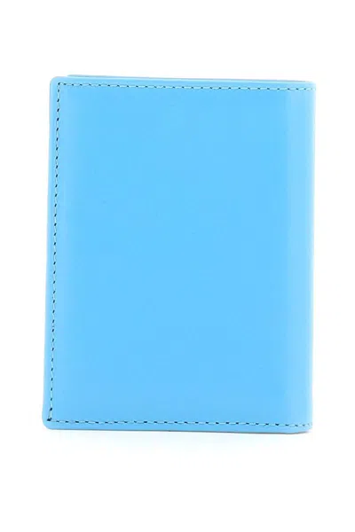 Shop Comme Des Garçons Leather Small Bi-fold Wallet In Blu