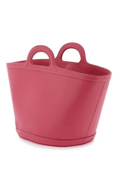 Shop Marni Leather Small Tropicalia Bucket Bag In Rosa