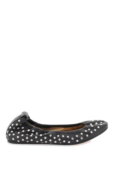 Shop Isabel Marant Leather Studded Ballet Flats By Bel In Nero